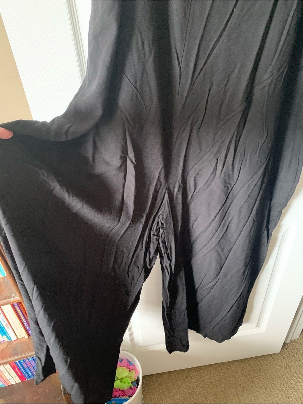Old Navy Black Tie-Shoulder Wide-Leg Jumpsuit - Picture 2 of 5
